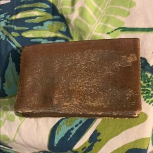 Anthropologie gold sequin clutch/crossbody